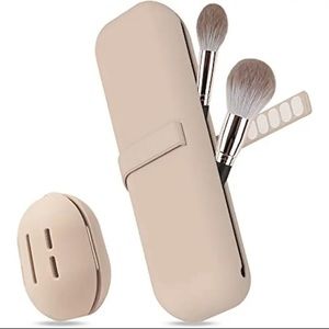 Travel Makeup Brush Holder Silicone Brushes Bag Sponge Case Portable Waterproof